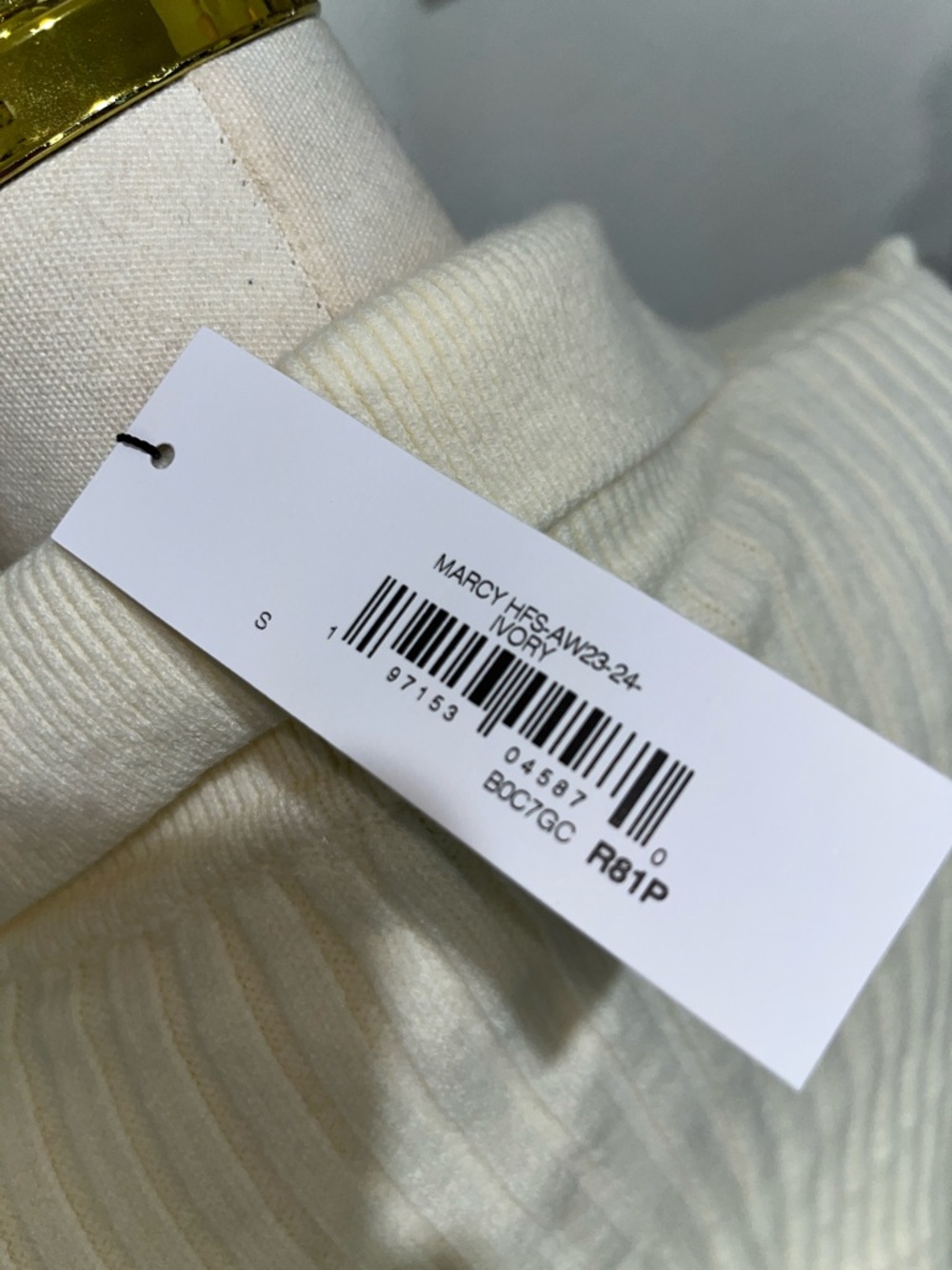 NWT The Drop Ivory Ribbed Polo Sweater - Marcy Women's Knit Pullover small - Picture 3 of 9